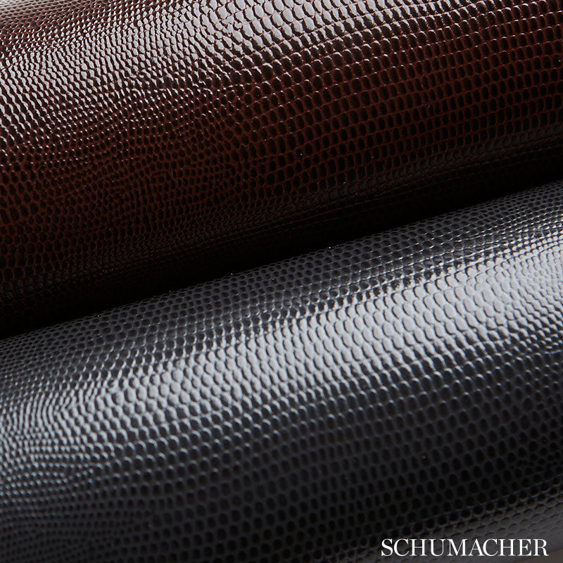 Lizard Carbon Room Setting | Schumacher Wallpaper