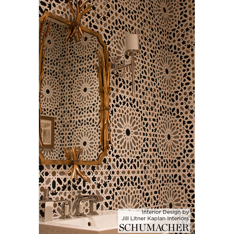 Schumacher Nasrid Palace Mosaic Aegean Wallpaper by Schumacher