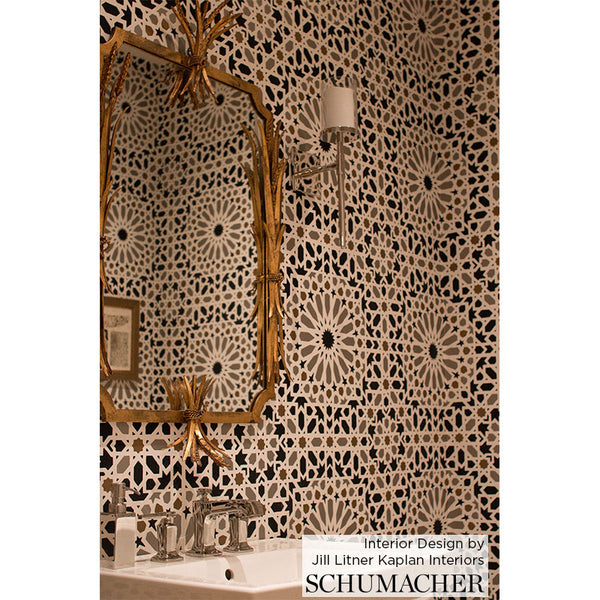 Nasrid Palace Mosaic - Persimmon Wallcovering | Schumacher