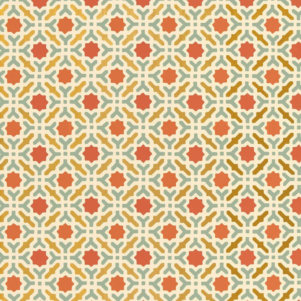 Schumacher Serallo Mosaic Aegean Wallpaper by Schumacher