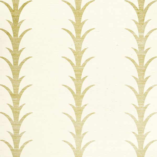 Acanthus Stripe Sisal Filigree | Schumacher Wallpaper