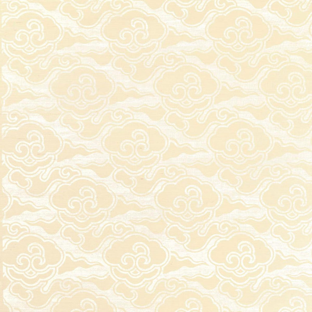 Schumacher Cirrus Clouds Sisal Blanched Wallpaper by Schumacher