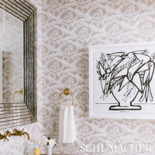 Cirrus Clouds Sisal - Fog & Chalk Wallcovering | Schumacher