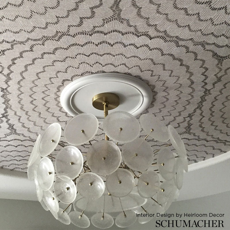 Feather Bloom Sisal Dove Room Setting | Schumacher Wallpaper