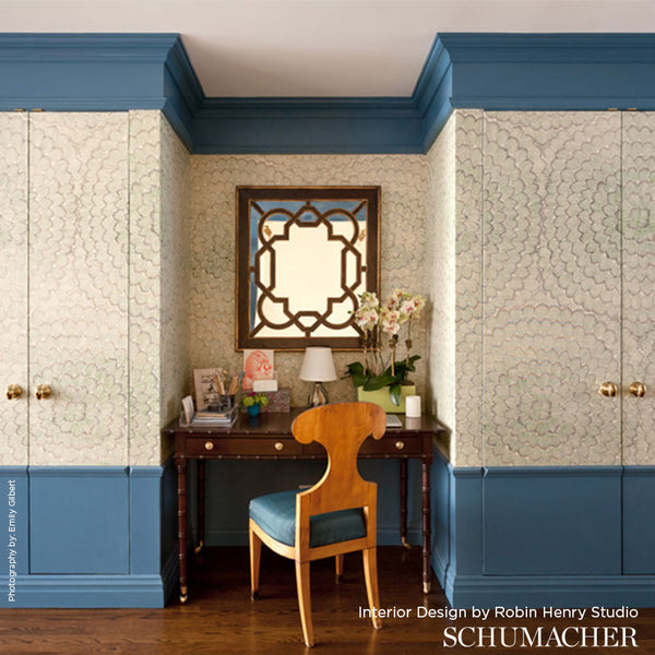 Feather Bloom Sisal - Emerald & Ore Wallcovering | Schumacher