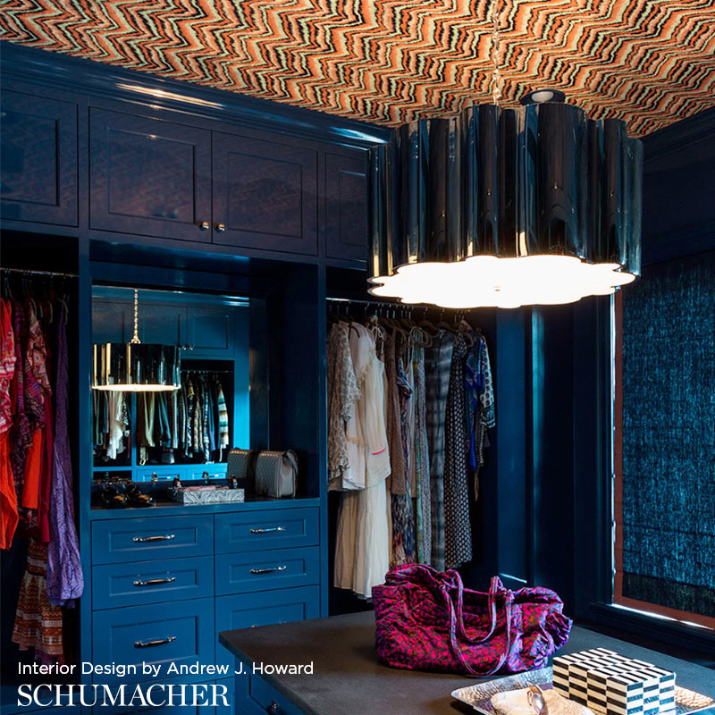 Flame Sisal Zippity Doo Dah Room Setting | Schumacher Wallpaper