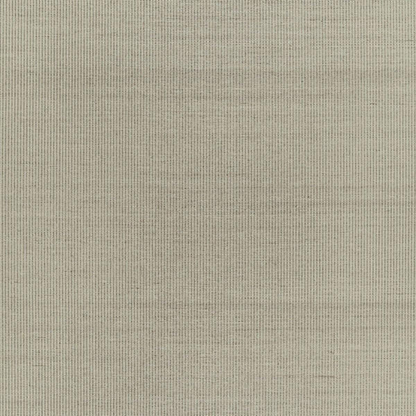 Harshaw Pinstripe Sisal - Fog Wallcovering | Schumacher
