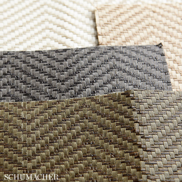 Pearce Herringbone - Tan Wallcoverings Fabric | Schumacher
