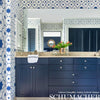 Taj Trellis Jaipur Blue Room Setting | Schumacher Wallpaper