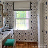 Taj Trellis Burnished Gilt Room Setting | Schumacher Wallpaper