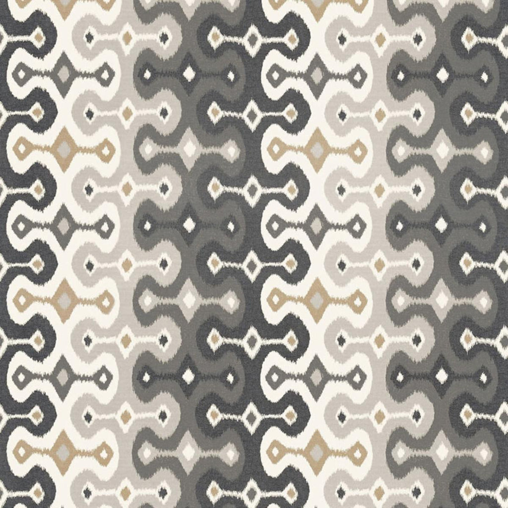 Darya Ikat Sidewall Stone | Schumacher Wallpaper