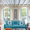 Darya Ikat Sidewall Sky Room Setting | Schumacher Wallpaper