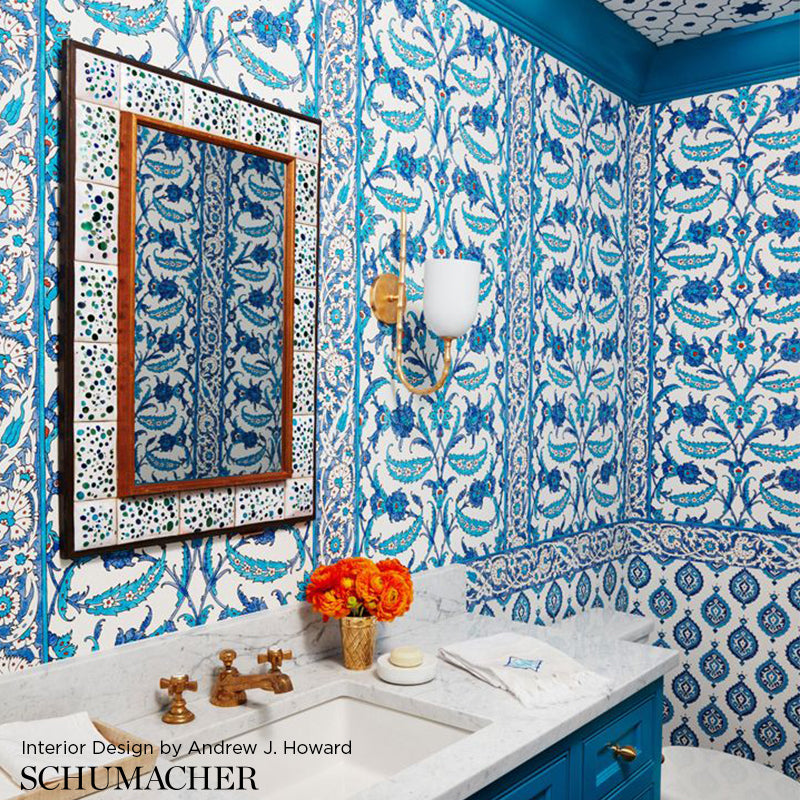 Schumacher Samovar Peacock Wallpaper by Schumacher
