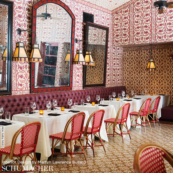 Sultan's Trellis - Pomegranate Wallcovering | Schumacher