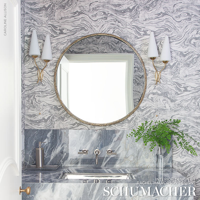 Romeo Carrara Room Setting | Schumacher Wallpaper