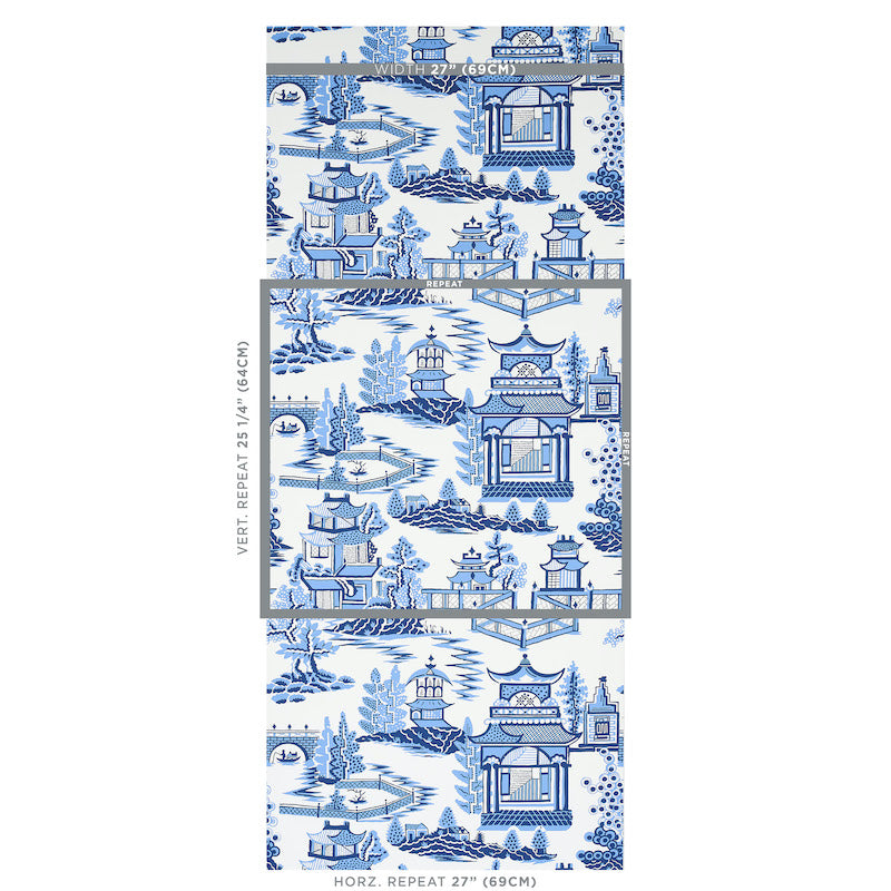 Schumacher Nanjing Porcelain Wallpaper by Schumacher
