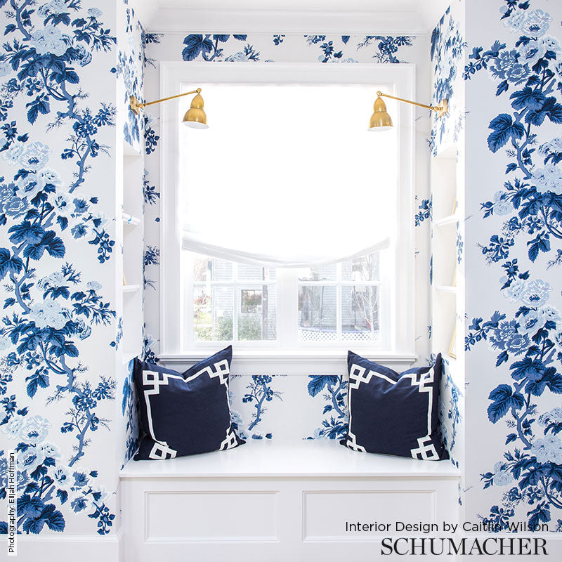 Schumacher Pyne Hollyhock Buttercup Wallpaper by Schumacher