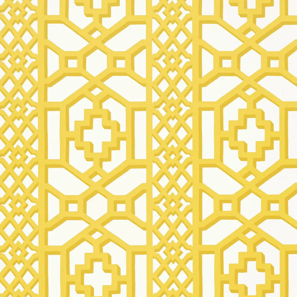 Zanzibar Trellis - Canary Wallpapers