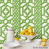 Zanzibar Trellis Jade Room Setting | Schumacher Wallpaper