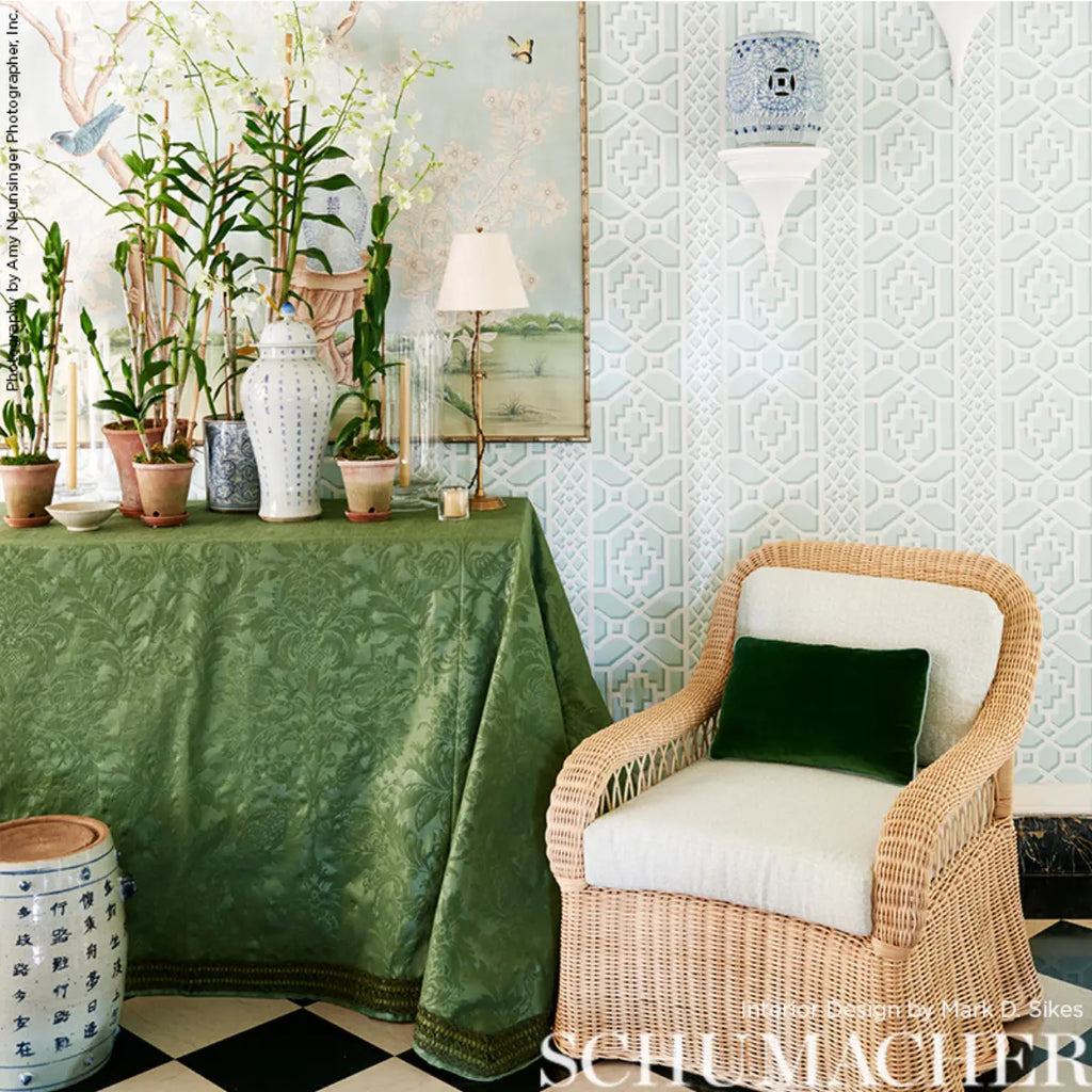 Zanzibar Trellis - Winter Mint Wallpapers
