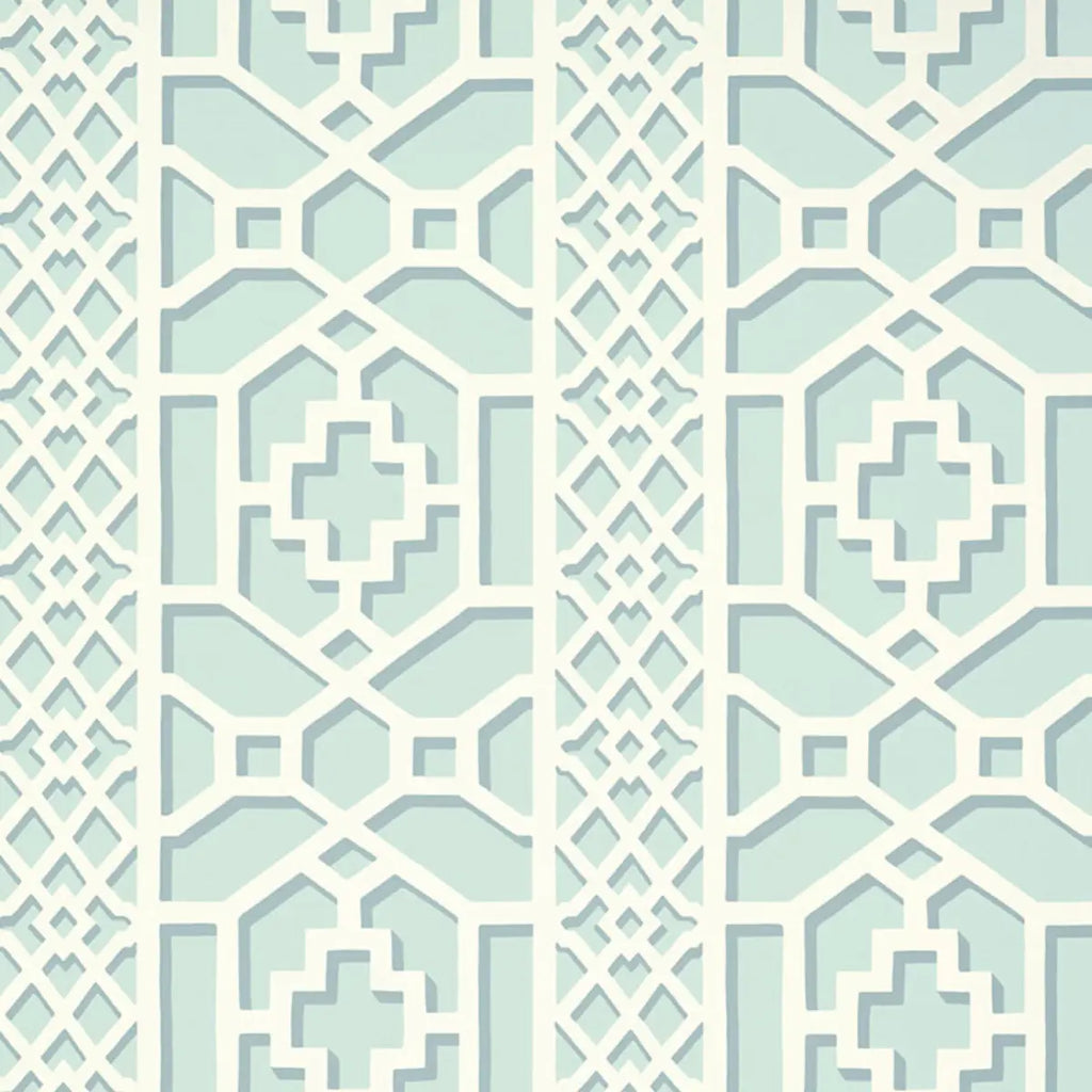 Zanzibar Trellis - Winter Mint Wallpapers