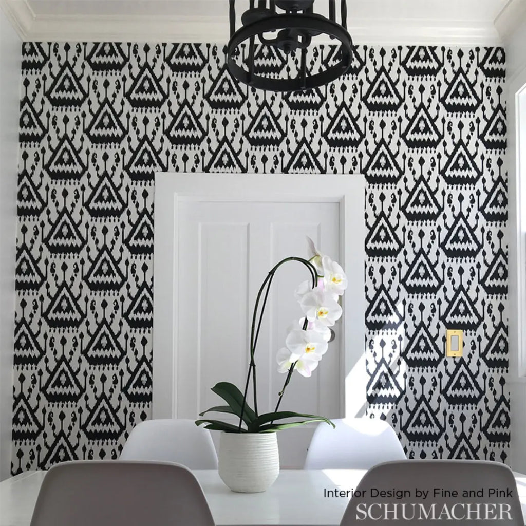 Vientiane Ikat - Ebony Wallpapers