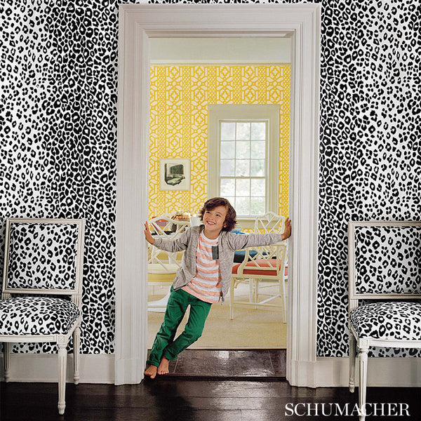 Iconic Leopard - Ink Wallcovering | Schumacher