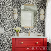 Iconic Leopard Graphite Room Setting | Schumacher Wallpaper