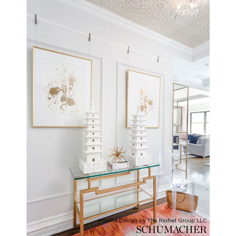 Iconic Leopard Cloud Room Setting | Schumacher Wallpaper