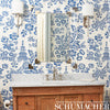 Song Garden Cocoa Room Setting | Schumacher Wallpaper