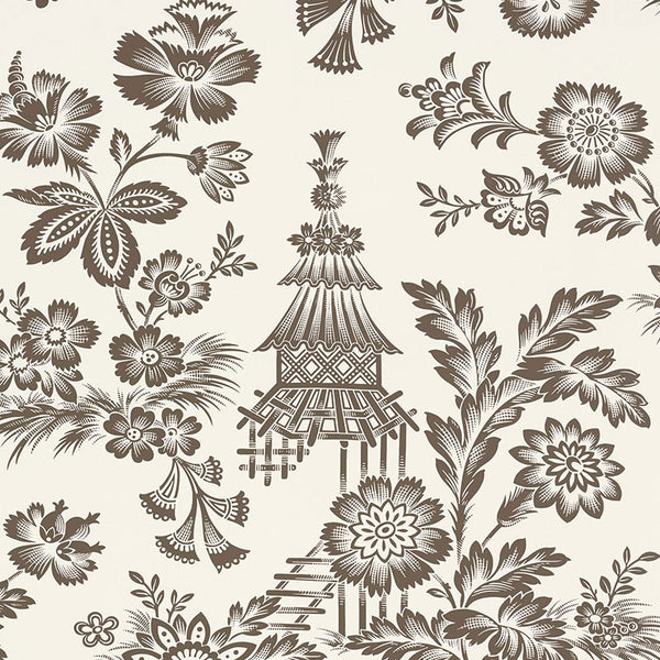 Song Garden Cocoa Wallcoverings — Schumacher