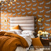 Faubourg Brown Room Setting | Schumacher Wallpaper
