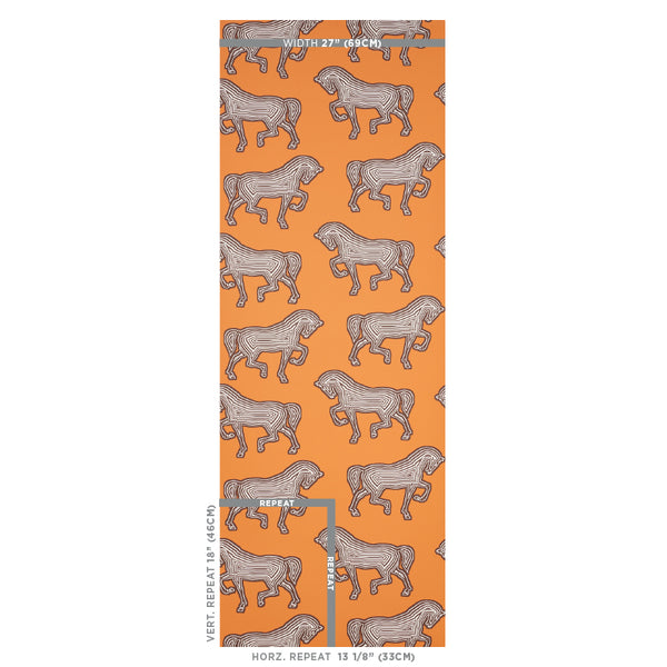 Faubourg - Tangerine Wallcovering | Schumacher