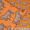 Faubourg Orange Room Setting | Schumacher Wallpaper