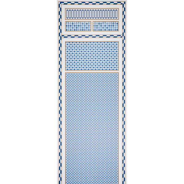 Robinchon Panel a, Blue Wallcoverings | Schumacher
