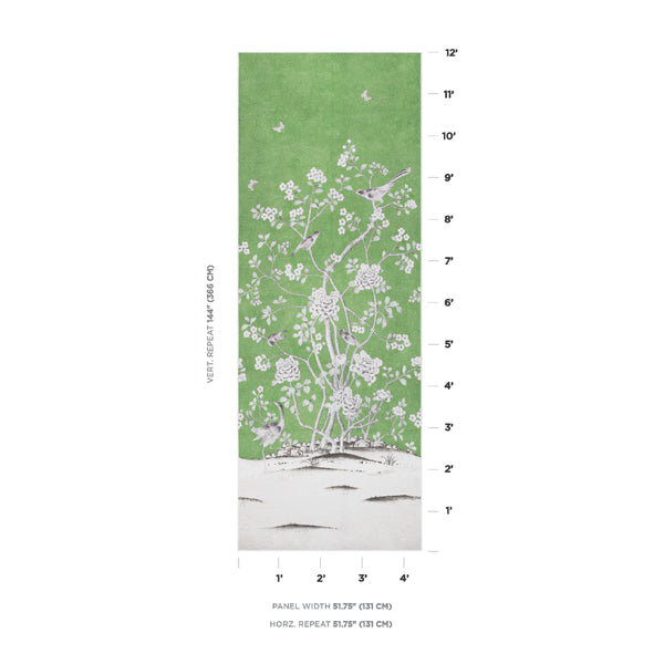 Chinois Palais Panel - Lettuce Wallcoverings Commercial Wallcovering | Schumacher