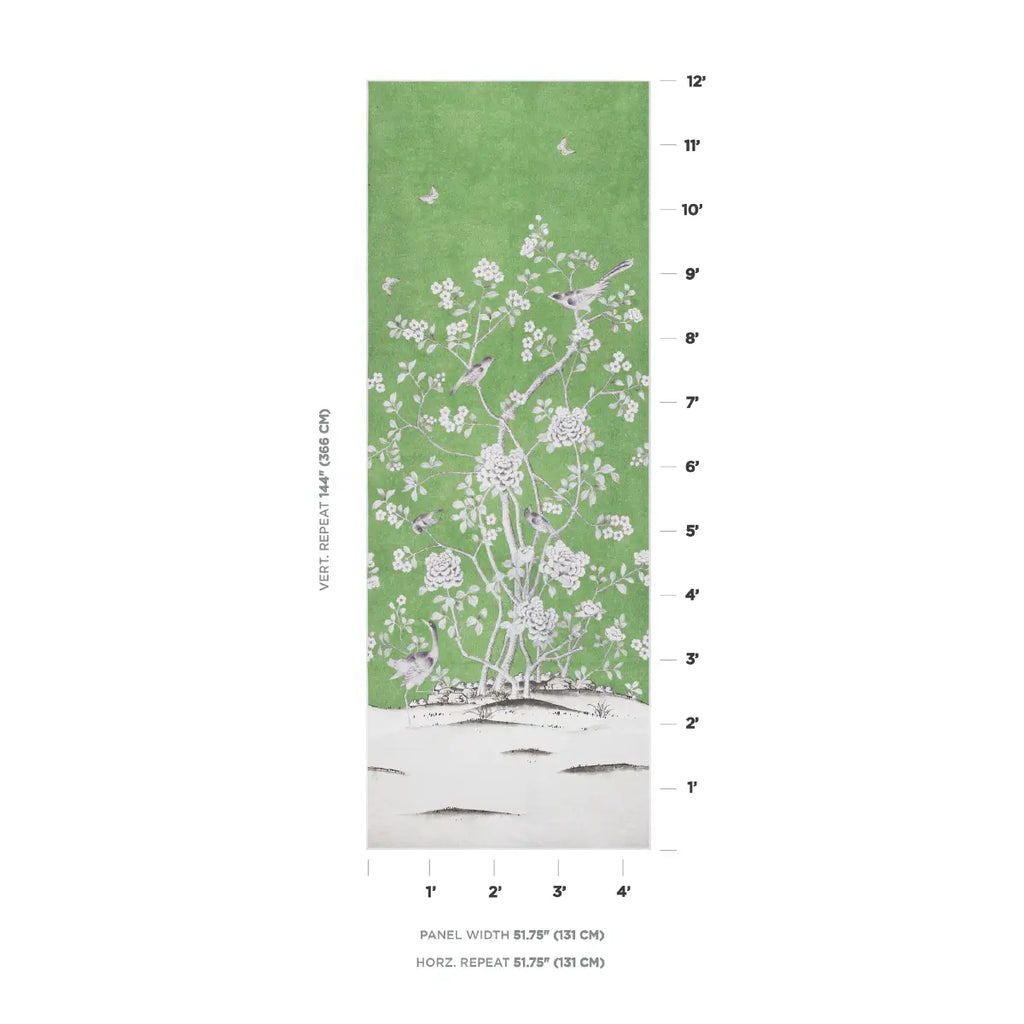 Chinois Palais Panel - Lettuce Wallpapers
