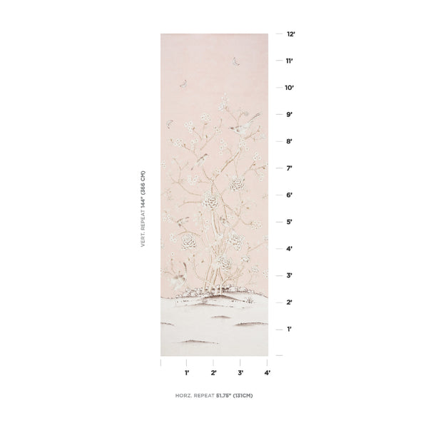 Chinois Palais Panel - Blush Conch Wallcoverings Commercial Wallcovering | Schumacher