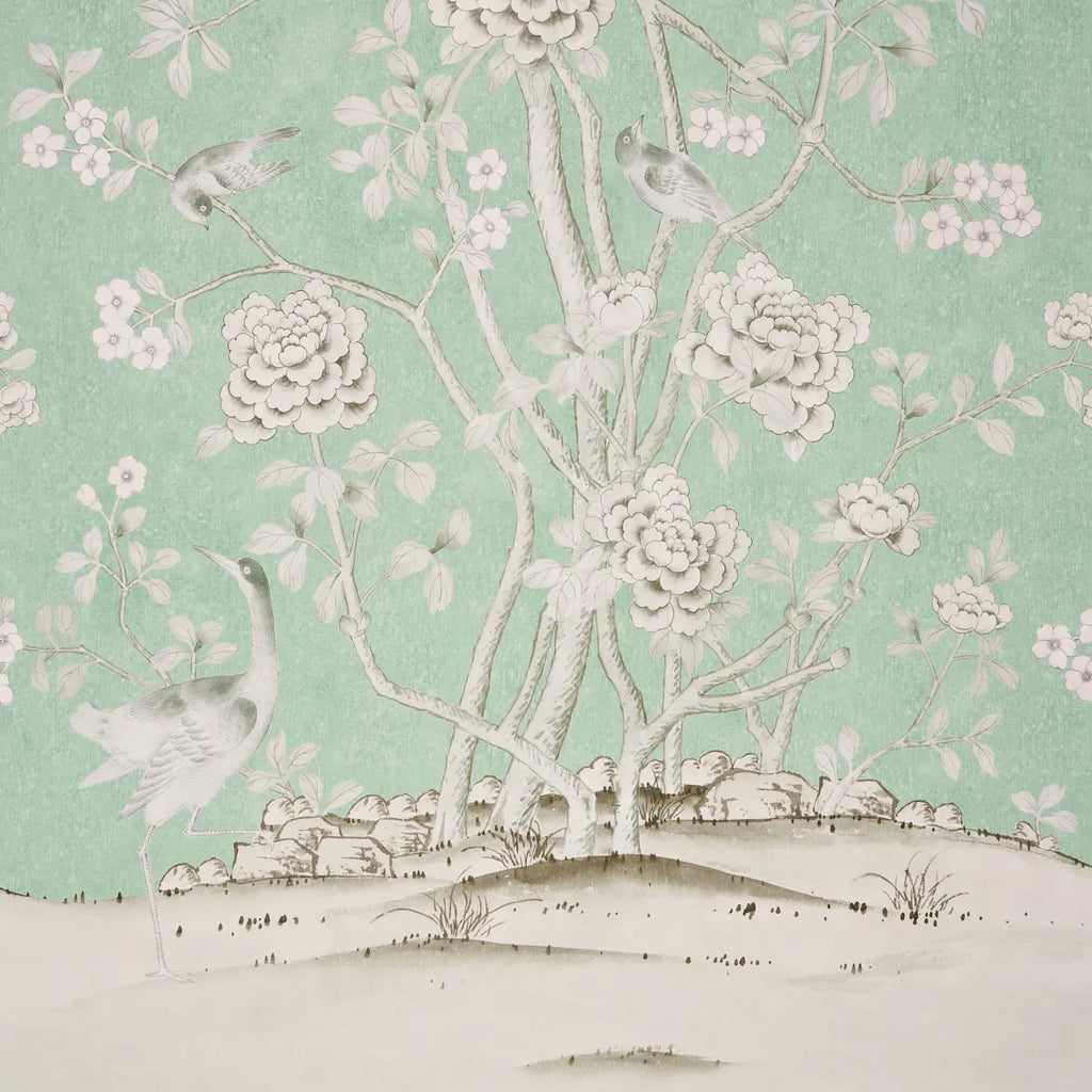 Chinois Palais Panel - Aquamarine Wallpapers