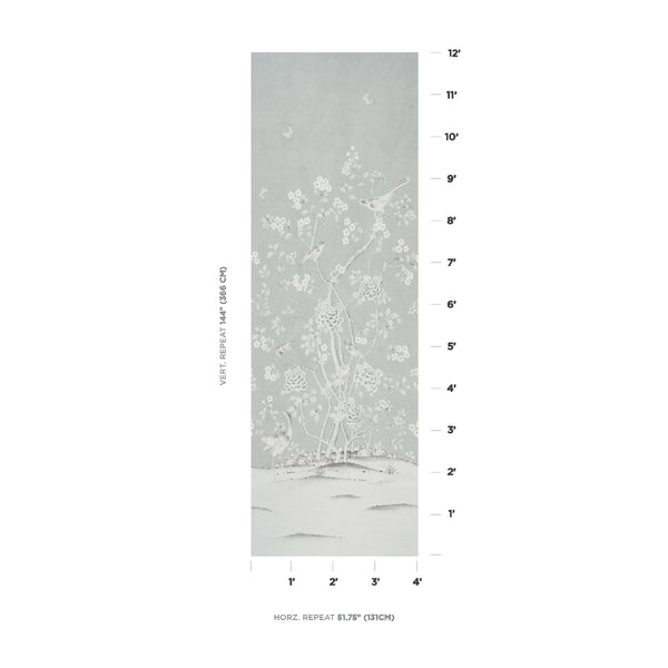 Chinois Palais Panel - Grisaille Wallcoverings Commercial Wallcovering | Schumacher