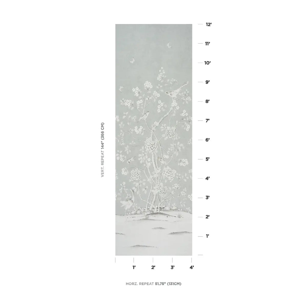 Chinois Palais Panel - Grisaille Wallpapers