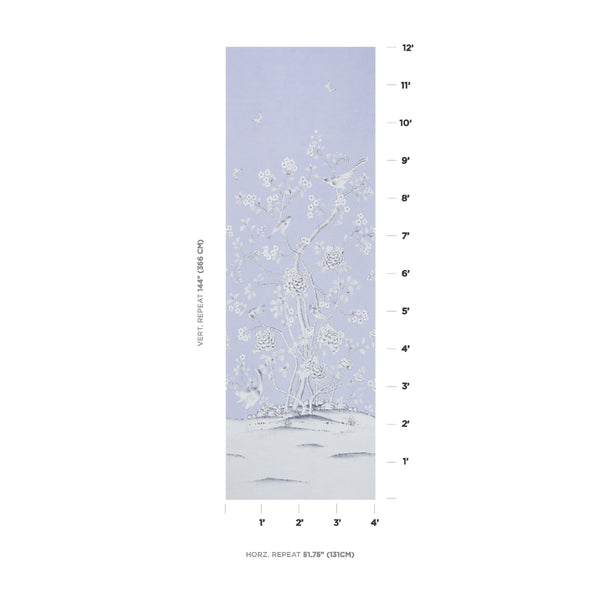 Chinois Palais Panel - Lavender Wallcoverings Commercial Wallcovering | Schumacher