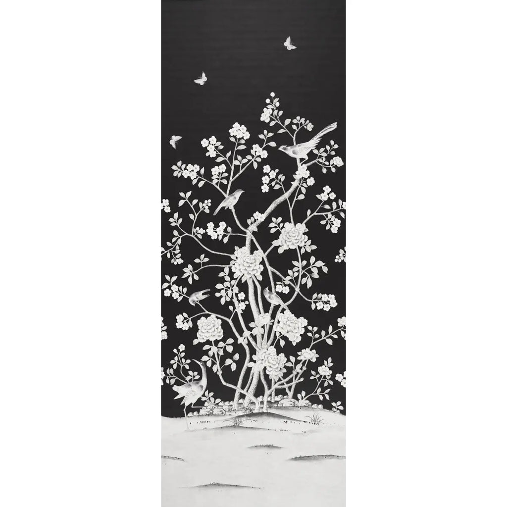 Chinois Palais Panel - Noir Wallpapers