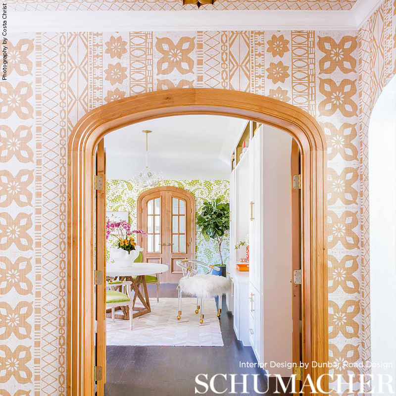 Schumacher Mrs. Howell Palm Wallpaper by Schumacher