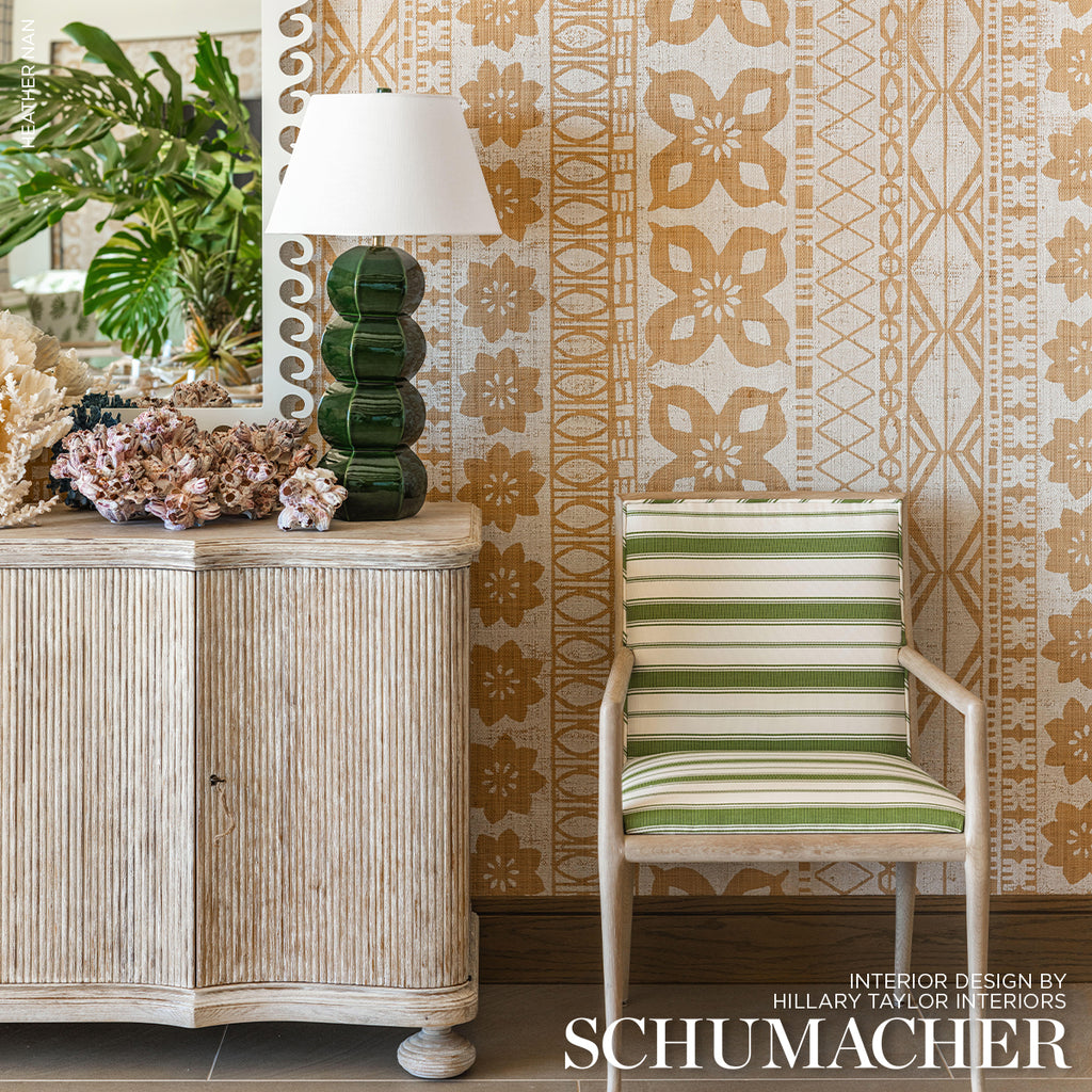 Mrs. Howell Palm Room Setting | Schumacher Wallpaper
