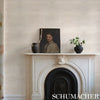 Combed Chevron Ivory Room Setting | Schumacher Wallpaper