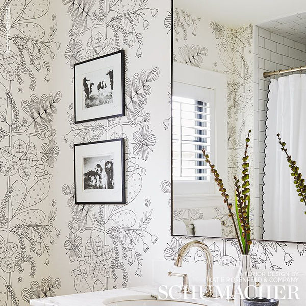 Blommen - Ivory Wallcovering | Schumacher