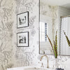 Blommen Noir / Blanc Room Setting | Schumacher Wallpaper
