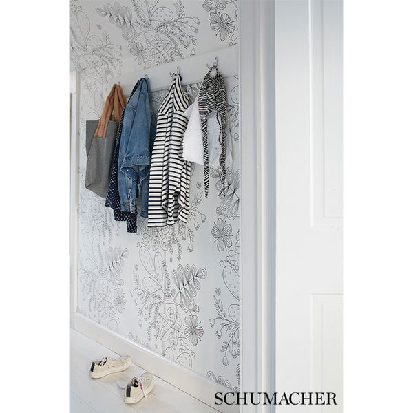 Blommen - Gray Wallcovering | Schumacher