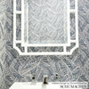Abstract Leaf Metallic Slate Room Setting | Schumacher Wallpaper
